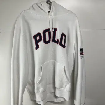 Polo 화이트 후드 부착 후드티