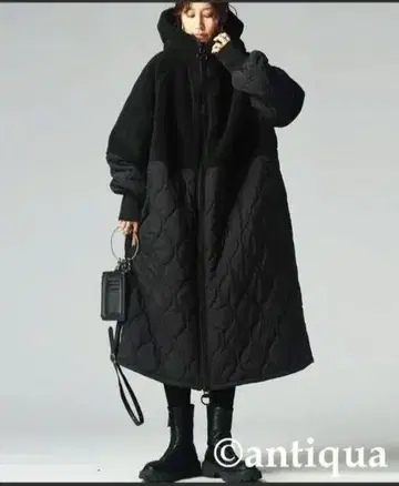 [ 미사용 새상품 ] antiqua 빅 지퍼 롱 코트