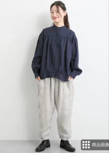 새상품급 이치앤티크스 린넨 개더 블라우스 린넨 나츄란