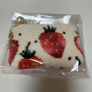 러브러리 바이 페이 스트로베리 도트 키 & 카드 파우치 아이보리