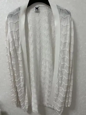 MISSONI 화이트 물결 무늬 가디건