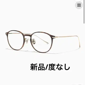 JINS 도수 없음 티크 컬러 렌즈 중간 얼굴 길이 단축 안경