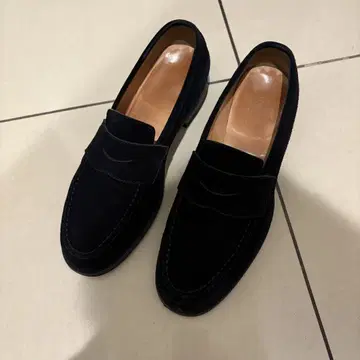 United Arrows 블랙 스웨이드 로퍼 26cm