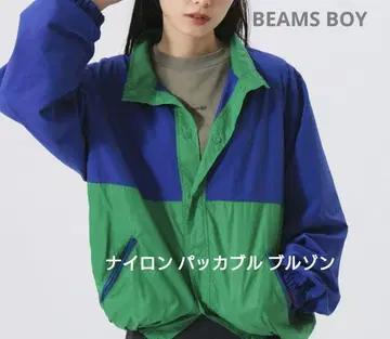 BEAMS BOY 빔즈 보이 나일론 패커블 블루종