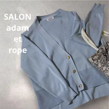 SALON adam et rope 라이트 블루 V넥 가디건