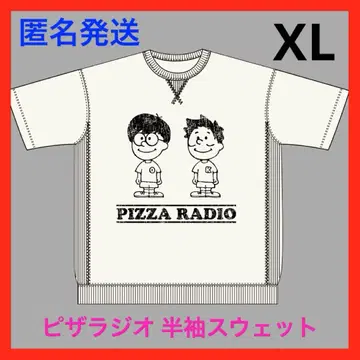 [ 초레어 ] 피자 라디오 반팔 맨투맨 T셔츠 XL 화이트 흰색