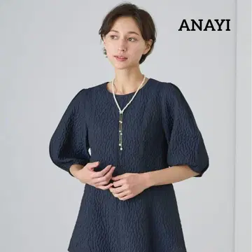 2024 아나이 ANAYI 퍼프 소매 페플럼 자카드 블라우스