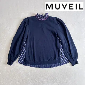 MUVEIL 뮤베일 펄 맨투맨 풀오버 네이비