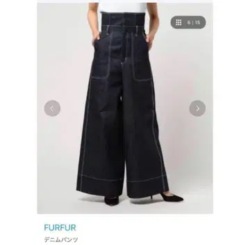 FUR FUR 퍼 코르셋 하이웨스트 와이드 팬츠