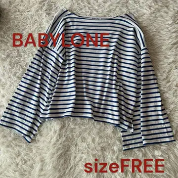 BABYLONE / 소매 볼륨 보더 티셔츠 [세탁기 사용 가능]