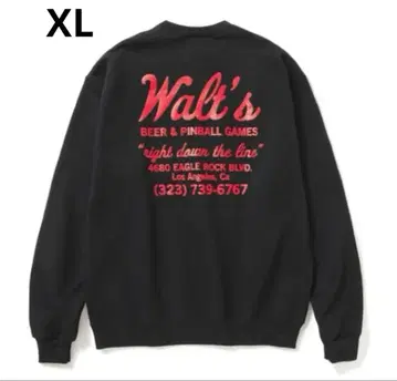 챔피온 XL 맨투맨 블랙 Walt's Bar 양면 프린트 속기모