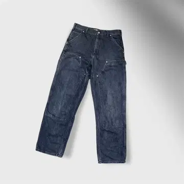 ZARA 자라 더블니 데님 팬츠 청바지 페인터 블랙