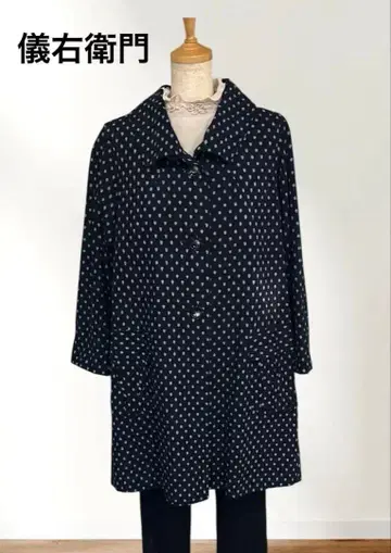 기우에몬 기에몬 카스리 캐주얼 코트 안감 부착 자켓 네이비