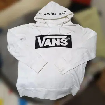 VANS 화이트 로고 프린트 속기모 후드티