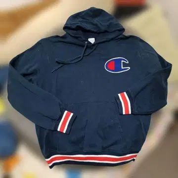 Champion 네이비 후드 부착 후드티 X-LARGE