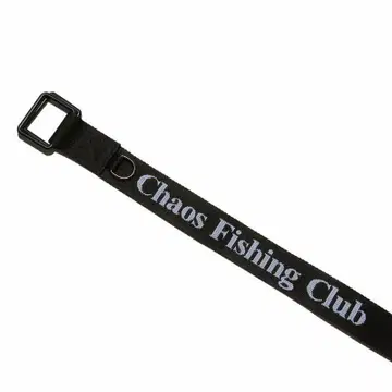 chaos fishing club 카오스 피싱 클럽 로고 벨트 블랙