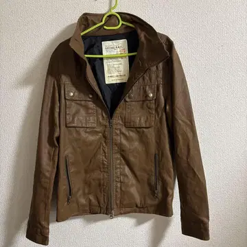 브라운 가죽 아우터