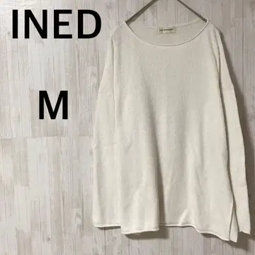 INED 긴팔 티셔츠 [ M ] 풀오버 코튼 혼방 심플 사이드 슬릿