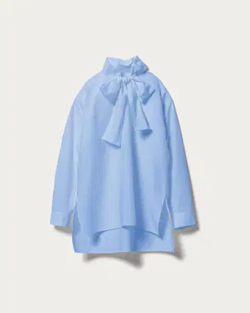 [ UNITED ARROWS ] 리본 블라우스 라이트 블루