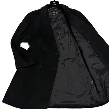 ESPRITCORE 더블 브레스트 체스터 코트 퓨어 캐시미어 블랙