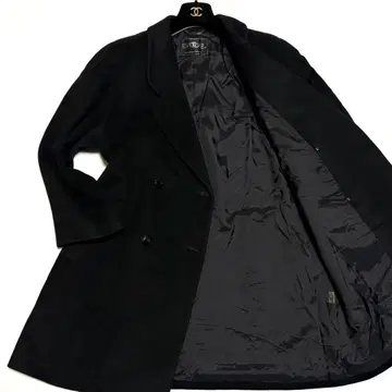 ESPRITCORE 더블 브레스트 체스터 코트 퓨어 캐시미어 블랙