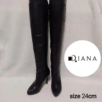 DIANA 천연 가죽 가죽 니하이 롱 부츠 24