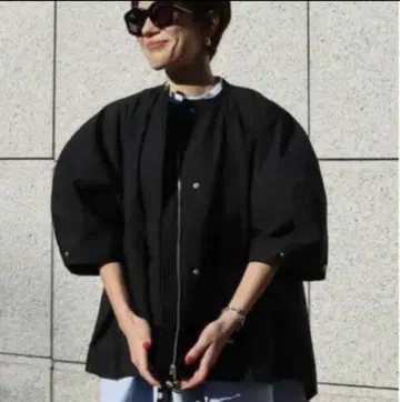 MACHATT 볼륨 슬리브 블루종 블랙