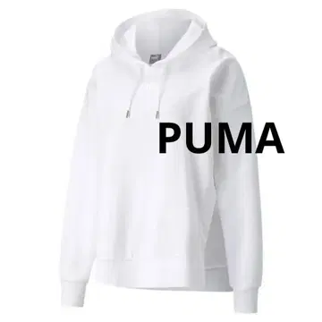 PUMA 화이트 후드티 XS 빅 사이즈 사이드 슬릿