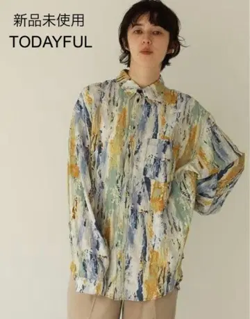 미사용 TODAYFUL 페인트 러프 셔츠