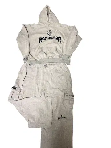 ROCAWEAR 맨투맨 셋업 그레이 XXL 자수 로고