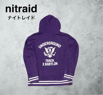 nitraid 나이트레이드 백 프린트 집업 후드티 퍼플