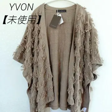 [ 새상품 ] YVON(이본) 프린지 판초 니트 가디건 INED