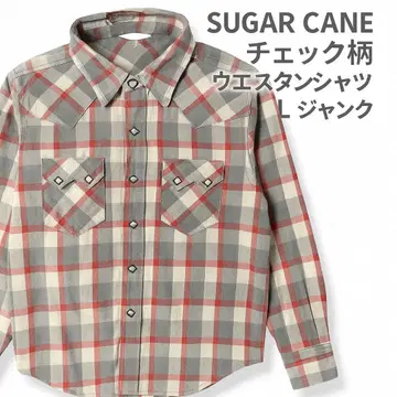 SUGAR CANE 체크 무늬 웨스턴 셔츠 L 정크