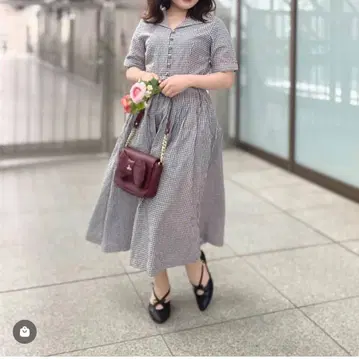 새상품 루쿠아 한정품 프렌치 샤비 원피스 체크