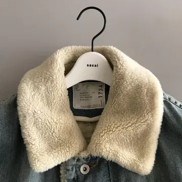 sacai 사카이 보아 데님 코트