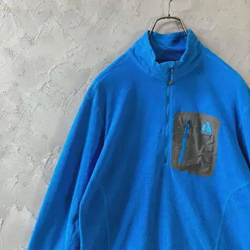 빈티지 풀오버 하프 지퍼 자수 플리스 얇은 소재 구제 의류 LO19