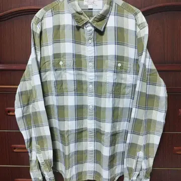 WALLACE&BARNES 올리브 그린 체크 셔츠
