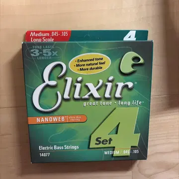 Elixir NANOWEB 일렉 베이스 줄 세트 4줄 Medium