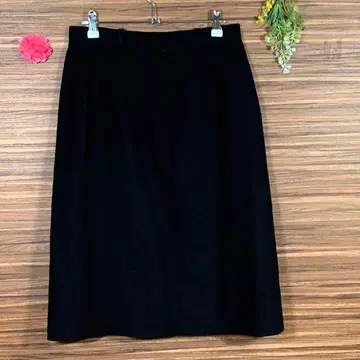 무릎 기장 스커트 블랙 XL 사이즈 상당 무지