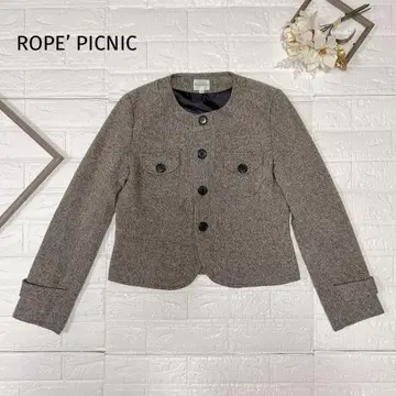 ROPE' PICNIC 노카라 자켓 브라운 계열 울 38 사이즈
