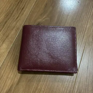 버건디 이단 접이식 지갑