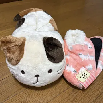 복복냥코 티슈 케이스 커버 룸슈즈 세트
