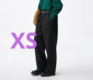 gu 치노 배럴 레그 턱 팬츠 블랙 xs