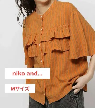 niko and - 리프레쉬 린넨 레이온 프릴 블라우스 M