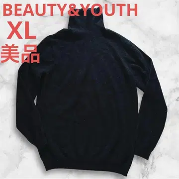 BEAUTY&YOUTH 캐시미어 100% 터틀 니트 스웨터 블랙 XL