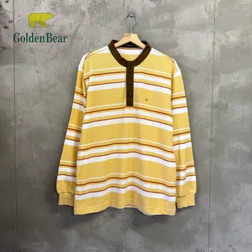 GOLDEN BEAR 보더 스웨터 스냅 버튼 골든베어