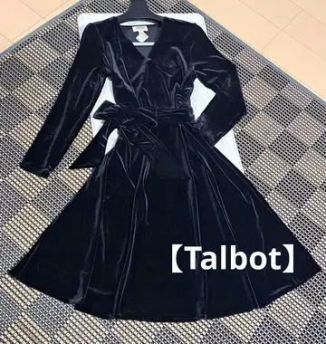 [ 미사용 택 포함 ] Talbots 벨벳 원단 원피스 허리 리본