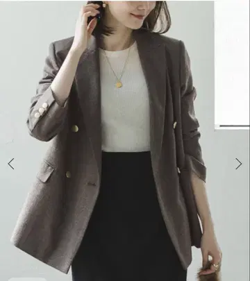 이번 시즌 완판 노블 울 플라넬 피크 라펠 자켓 38 브라운