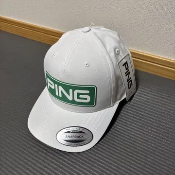 PING 스냅백 캡 화이트