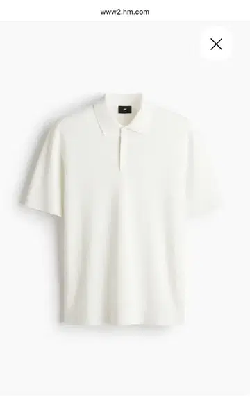 H&M 슬림핏 텍스처 피케 셔츠 S 사이즈